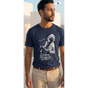 Jimmy Buffett Mens Graphic T-Shirt Navy Blue Short Sleeve Concert Tee XXL